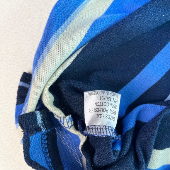 Ralph Lauren Polo Shirt XXXL Navy Blue Striped Short Sleeve Classic Fit Cotton B - Picture 5 of 9